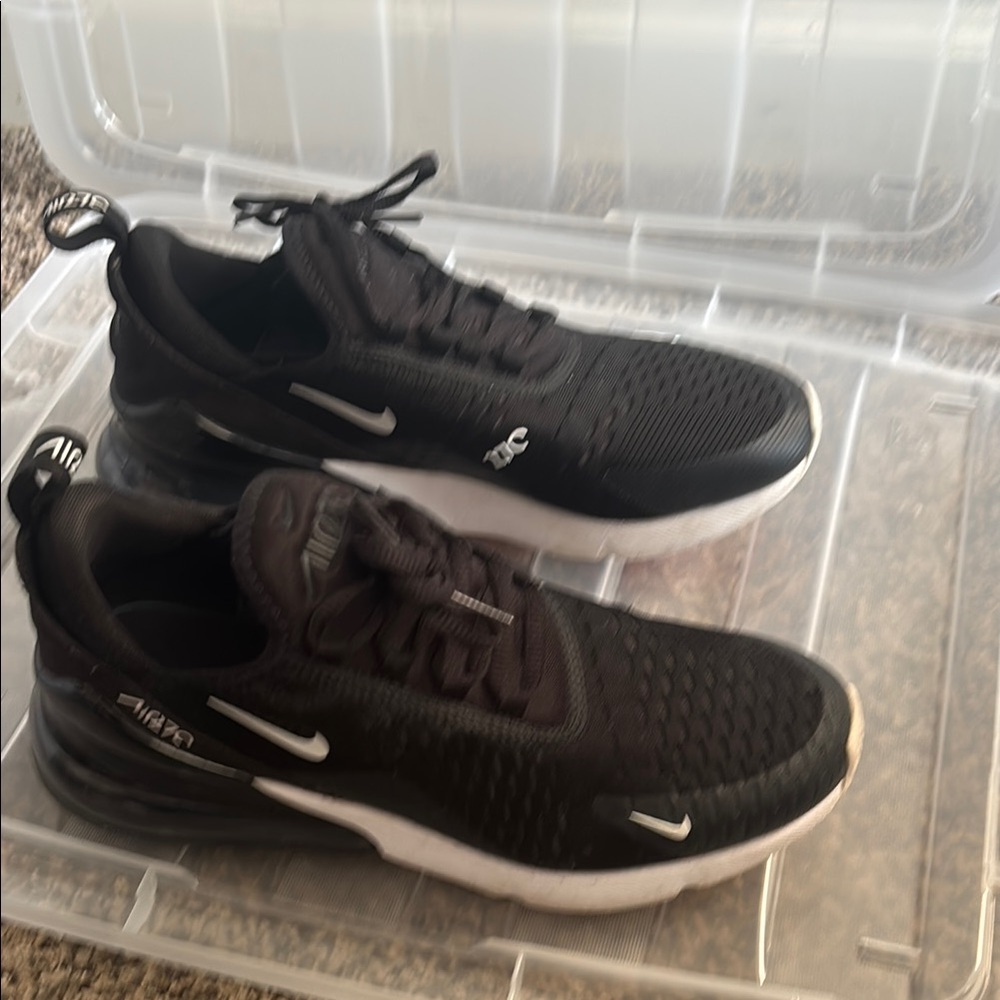 Nike Black and White Athletic Shoes with Breathable Mesh